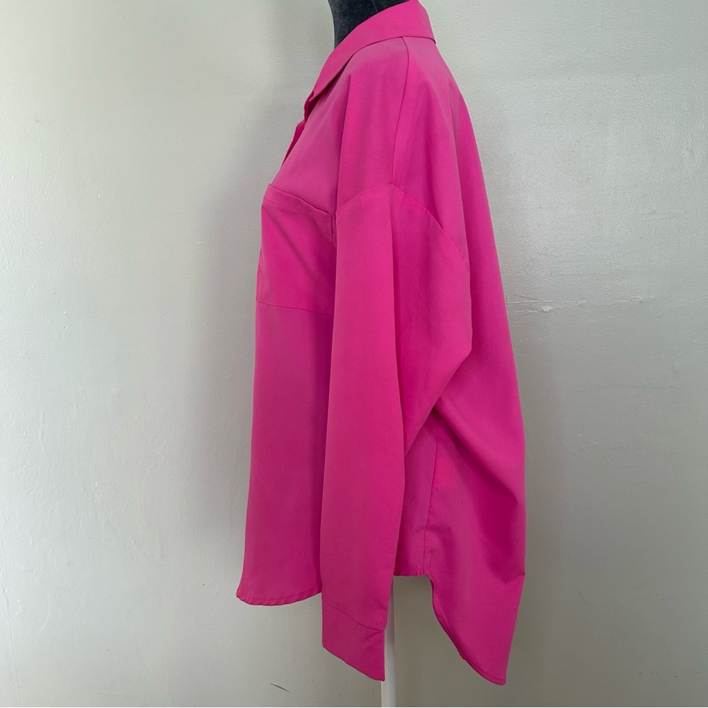 SHEIN Women's Pink Button-Up Shirt - Picture 3 of 6